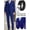 Blue, variant on Men’s 4-Piece Business Suit Set, Double-Button Blazer, Vest, Pants & Belt, Formal Office & Meeting Attire