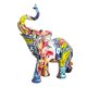 thumbnail image 1 of Escultura de elefante con grafiti de pintura nórdica, estatua de elefante de arte colorido, resina, animal Stat, 1 of 3