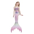 thumbnail image 3 of Maillot de Bain Fille Printemps Été Tenue de Plage Imprimé Volants Maillots de Bain Queue de Poisson Ensemble Maillots de Bain Enfants Filles B 8-9 Ans, 3 of 4