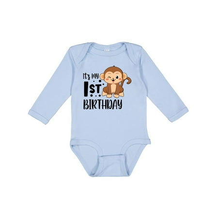 

Inktastic Monkey Its My 1st Birthday Gift Baby Boy or Baby Girl Long Sleeve Bodysuit