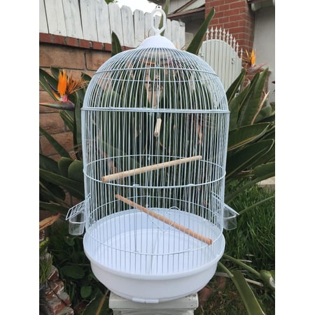 29" LARGE Round Bird Flight Hook Cage for Small Size Bird Cockatiel Lovebird Finch Canary Aviary Lovebird Budgie Parakeet