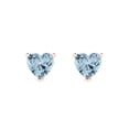 thumbnail image 3 of 1.0 Ct Heart Cut Studs Natural Sky Blue Topaz 18K Rose Solid Solid Gold Everyday Dainty Earrings Push Back, 3 of 7