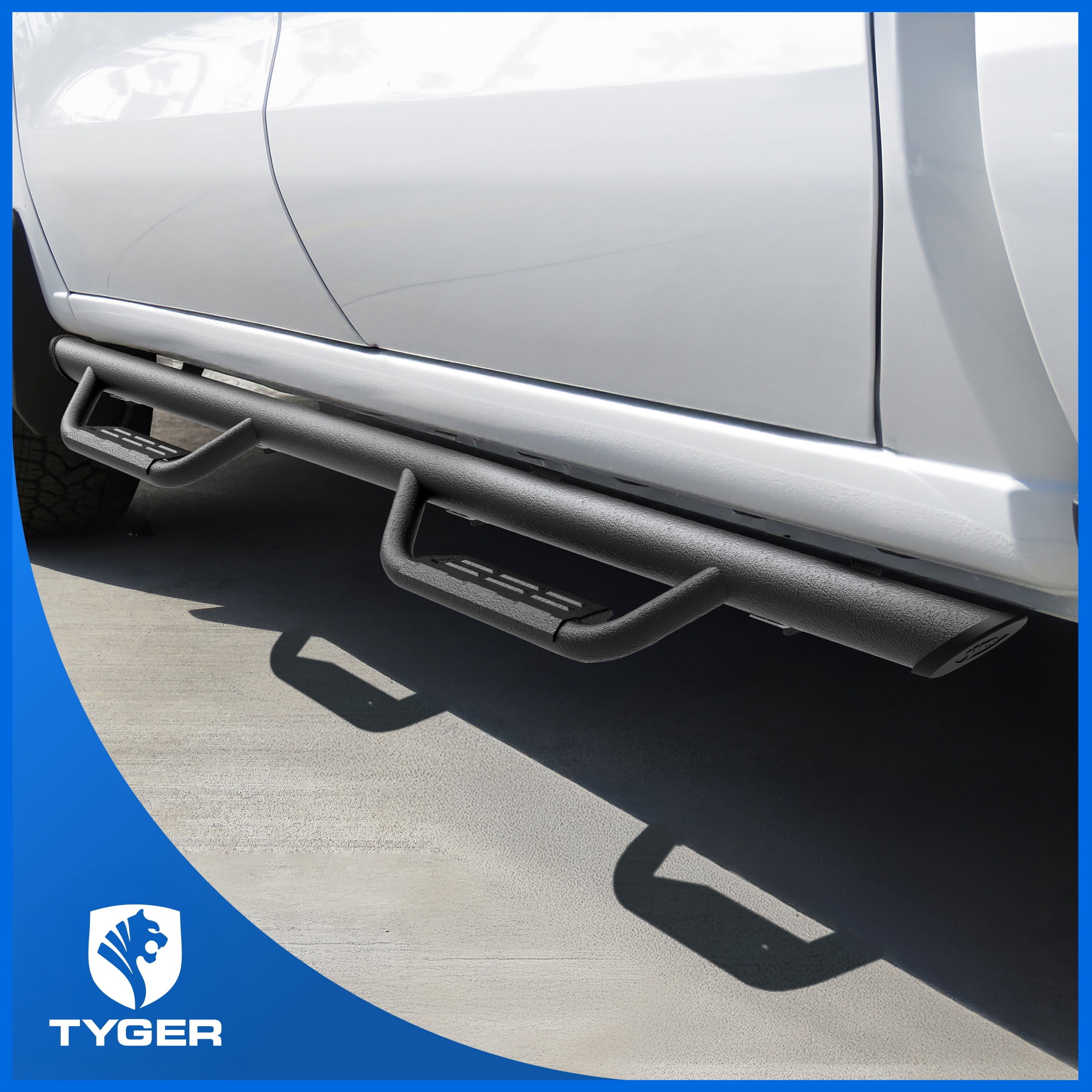 Tyger Auto Tyger Access Running Boards Compatible with 2005-2023 Toyota Tacoma | Double Cab | TG-AS2T24004 | Textured Black Drop Step Rail Running Board