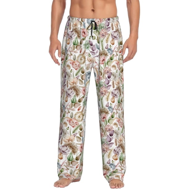 Balery Floral Pantalones de pijama para hombre, pijama ultraligero, pantalón de descanso-XX-Large