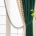 thumbnail image 6 of White Sheer Curtains with Tassel, Light Filterting Window Drapes with Hooks, Pinch Pleated Curtains for Bedroom Home, 2 Panels(45Wx84L, Green), 6 of 16