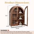thumbnail image 6 of Ktaxon Arched Bathroom Medicine Cabinet, Wall Mounted Storage Cabinet with Double Glass Doors, Towel Bar & Adjustable Shelf, for Bathroom, Entryway and Kitchen, Walnut, 6 of 17