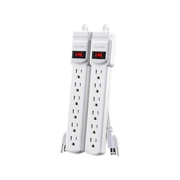 Cyberpower Systems USA  Pack of 2 Power Strip 6 Outlets 2 Cord