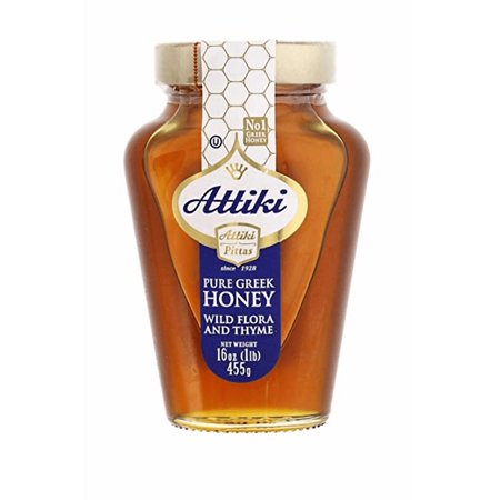 Attiki Pure Greek Honey with Wild Flora and Thyme - 16 oz Jar