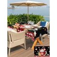 thumbnail image 4 of Outdoor Tablecloth with Umbrella Hole and Zipper, Black Christmas Rectangle Table Cloth 60x120 Inch Waterproof Tablecloth, Ice Cream Snowflakes Pine Needles Check Picnic Table Cover for Patio Camping, 4 of 7