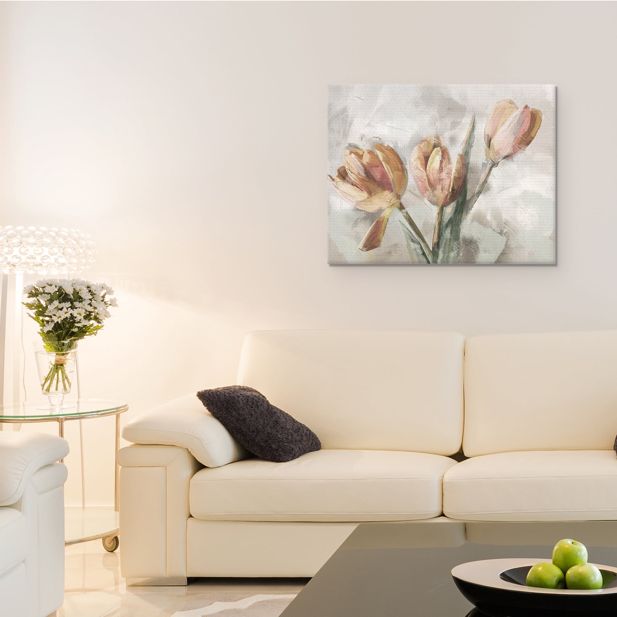 Masterpiece Art Gallery Simply Spring Peach Tulips by Studio Arts Canvas Art Print