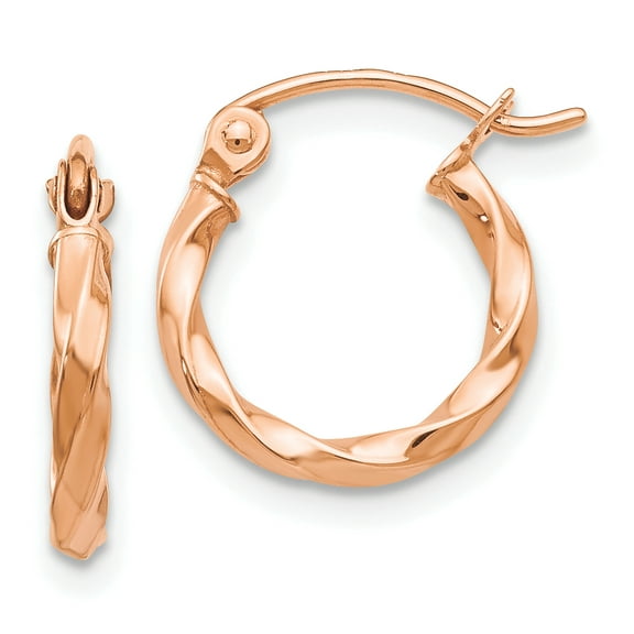Primal Gold 14 Karat Rose Gold Twisted Hoop Earrings