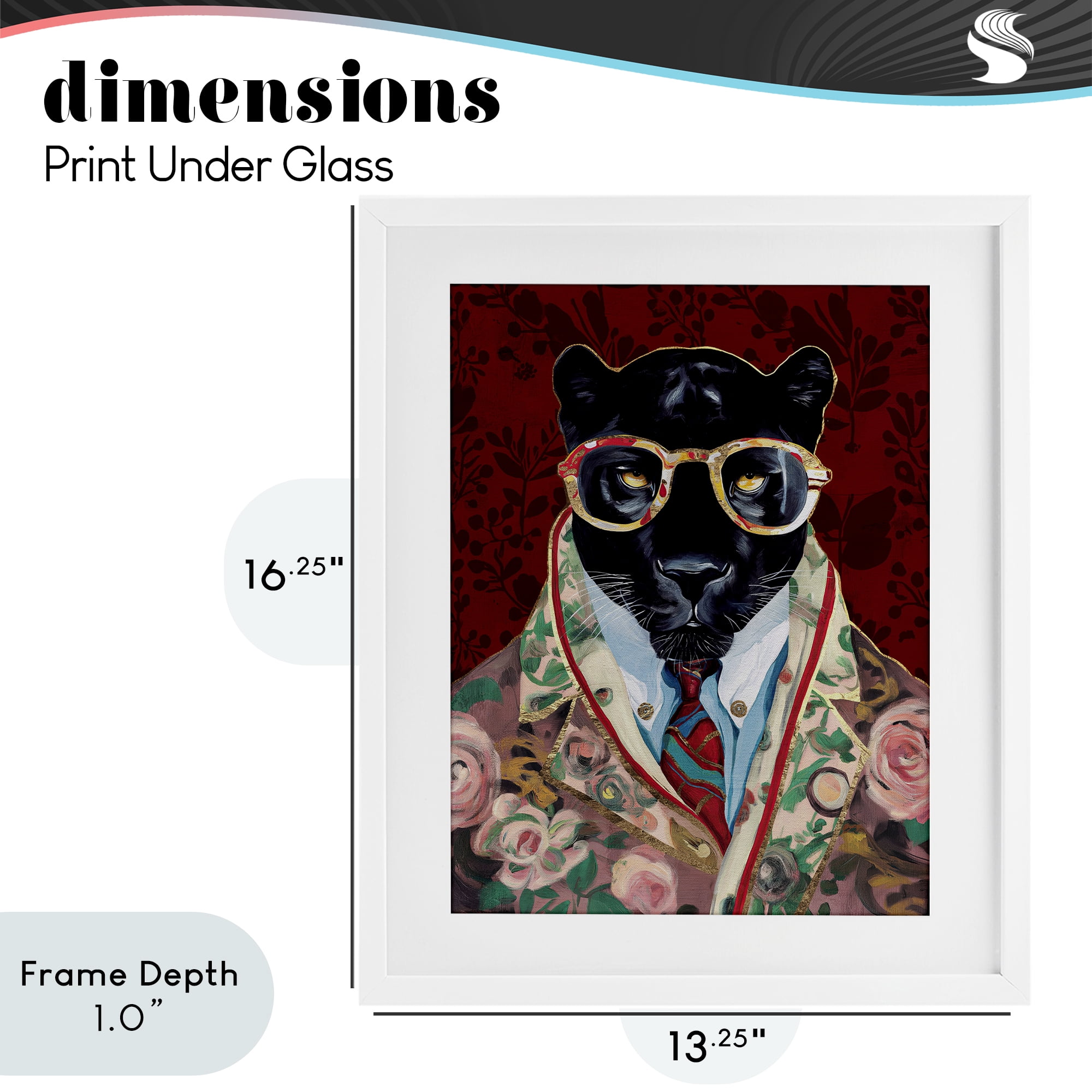 Stupell Industries Fashionable Scarlet Panther White Framed Print Under Glass, design by Svetlana Aleynikova