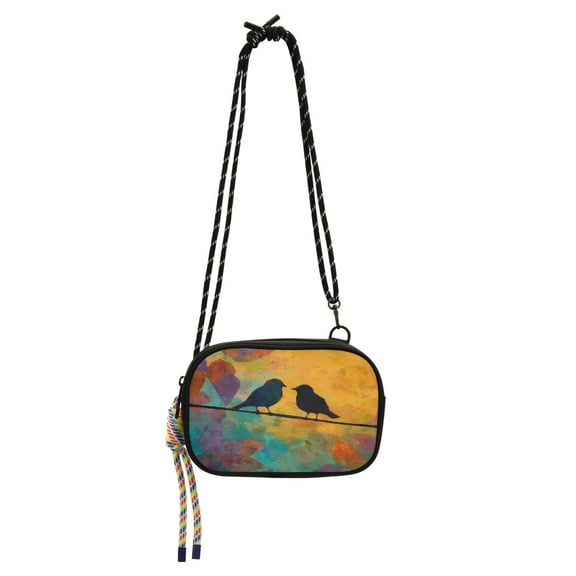 Stylish Crossbody Phone Bag Purse Handbags Adjustable Strap, Compact Design for Essentials Birds on A Wire