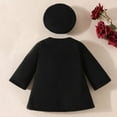 thumbnail image 7 of Fesfesfes Girls Clothes Set Long Sleeve Jacket with Hat and Tops Winter Outfit Solid Color Bow Detail Thickened Warm for Cold Weather Casual Daily Wear Holiday Birthday Party(Black,12-18 Months), 7 of 7