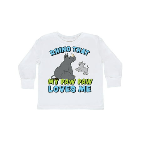 

Inktastic Rhino That Paw Paw Loves Me with Cute Rhinos Gift Toddler Boy or Toddler Girl Long Sleeve T-Shirt