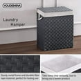 thumbnail image 5 of Handwoven Laundry Basket Hamper with Removable Liner Bag and Lid, Collapsible Clothes Hamper with Handle, Grey, 5 of 6