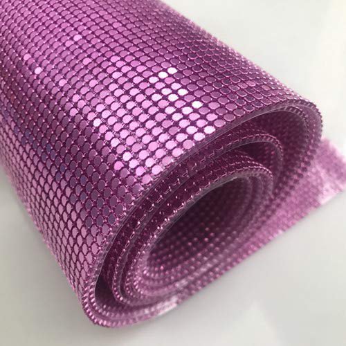 Tissu en Maille Métallique Scintillant pour Fabrication de Bijoux, Tissu en Maille Métallique DIY pour Faire une Cape et un Pantalon (Rose Rouge)