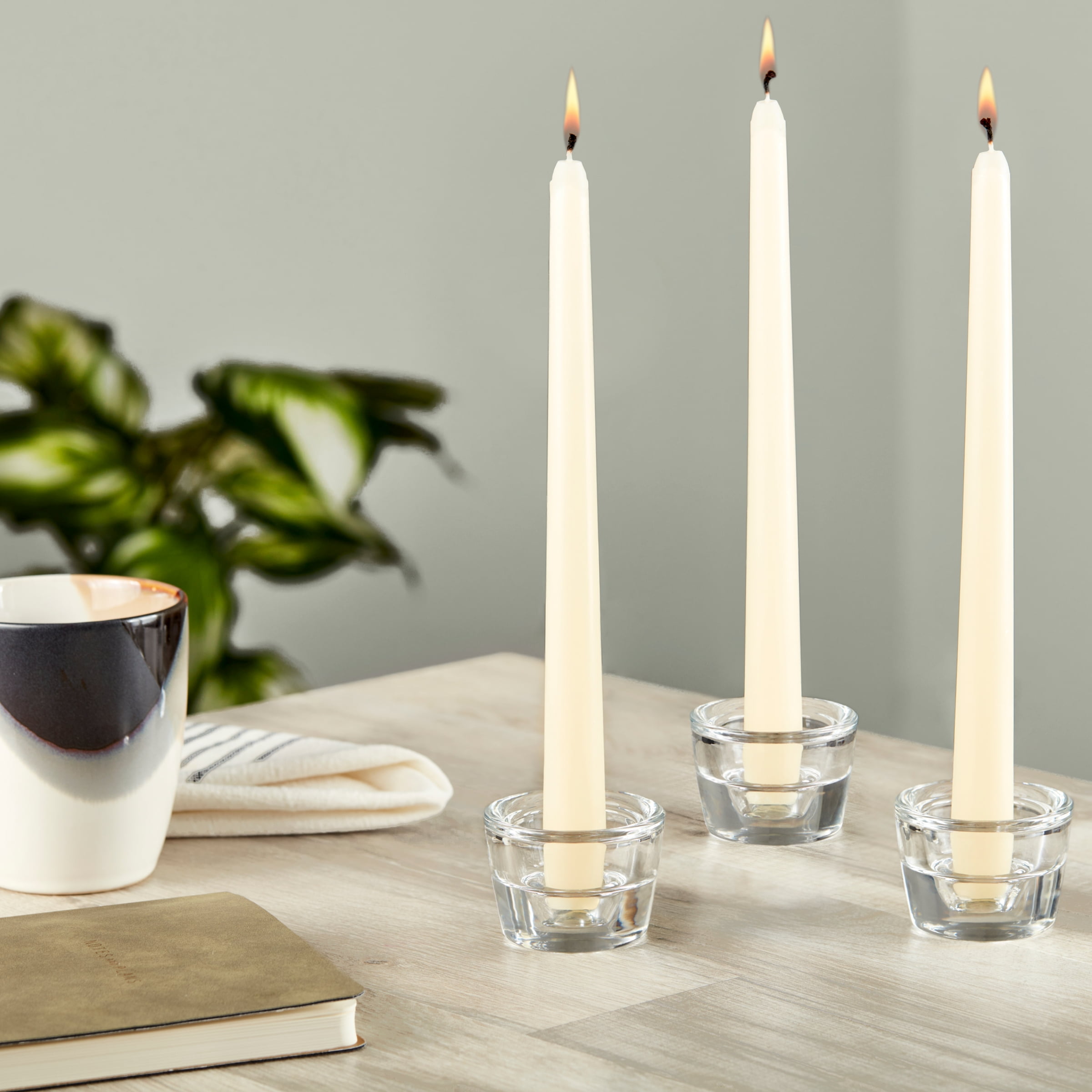 Mainstays Unscented Taper Candle, Ivory, 4-Pack, 10 inches Long