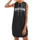 thumbnail image 1 of Vestido informal con estampado de letras para mujer: poliéster suave, versátil para ocasiones en casa y al aire libre, 1 of 4