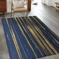 thumbnail image 3 of Rectangle Area Rug 4x6ft, Gold Line on Navy Blue Non-Shedding Washable Area Rug, Blue Gradient Modern Minimalist Art Non Slip Low-Profile Rugs for Living Room, Bedroom Dining Room, 3 of 9