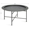 thumbnail image 2 of Kate and Laurel Razza Modern Round Metal Coffee Table, 28 x 28 x 15, Black, Stamped Metal Table For Storage and Display, 2 of 7