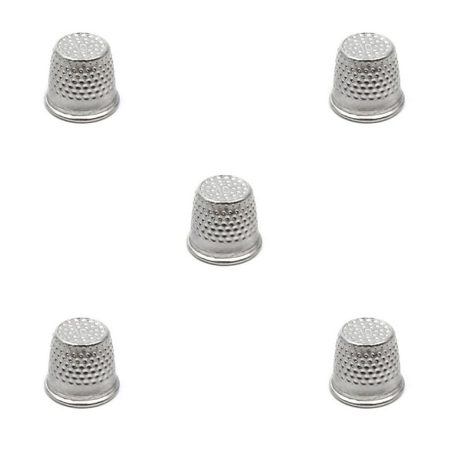 bedienty Knitting Rings Finger for Protection Thimble Adjustable Sewing Loop Specially-designed Crochet Tools for Home Yarn Crafts Silver Alloy Ring 5Set