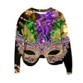 thumbnail image 2 of Mardi Gras Sweatshirts for Women Plus,Mardi Gras Sweatshirts Women Sequins,Mardi Gras Tee Shirts Women Glitter Mask Graphic T Shirt,Carnival Long Sleeve Round Neck Shirts Party Tee Carnival Tops, 2 of 4