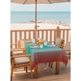 thumbnail image 2 of Outdoor Tablecloth with Umbrella Hole for Patio/Picnic/Party/Camping, Yellow Green Orange Ombre Waterproof Table Cloth Rectangle Table Cover Washable, Modern Art Abstract Aesthetics (52"x 70"), 2 of 8