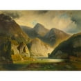 thumbnail image 3 of Aleksander Swieszewski 14x12 Black Modern Framed Museum Art Print Titled - An Alpine Lake (1870), 3 of 5