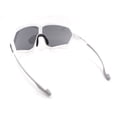 thumbnail image 4 of Xloop Oversized Mirror Lens Wrap Around Plastic Riding Sport Sunglasses White Silver - Silver Mirror, 4 of 4
