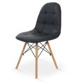 thumbnail image 1 of Silla Moderna Estilo Eames De Botones Tapizada En Vinipiel (Negro), 1 of 5