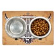 thumbnail image 1 of Buffalo Pet Mat for Food and Water, Demonstration of a Mexican Sugar Skull Wildlife Ethnic Tribal Pattern, Non-Slip Rubber Mat for Dogs and Cats, 18" X 12", by Ambesonne, 1 of 1