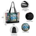 thumbnail image 2 of FORMRS Canvas Laptop Tote Bag for Women with 15.6" Computer Compartments Shoulder Handbag, Purple Seaside, 2 of 7