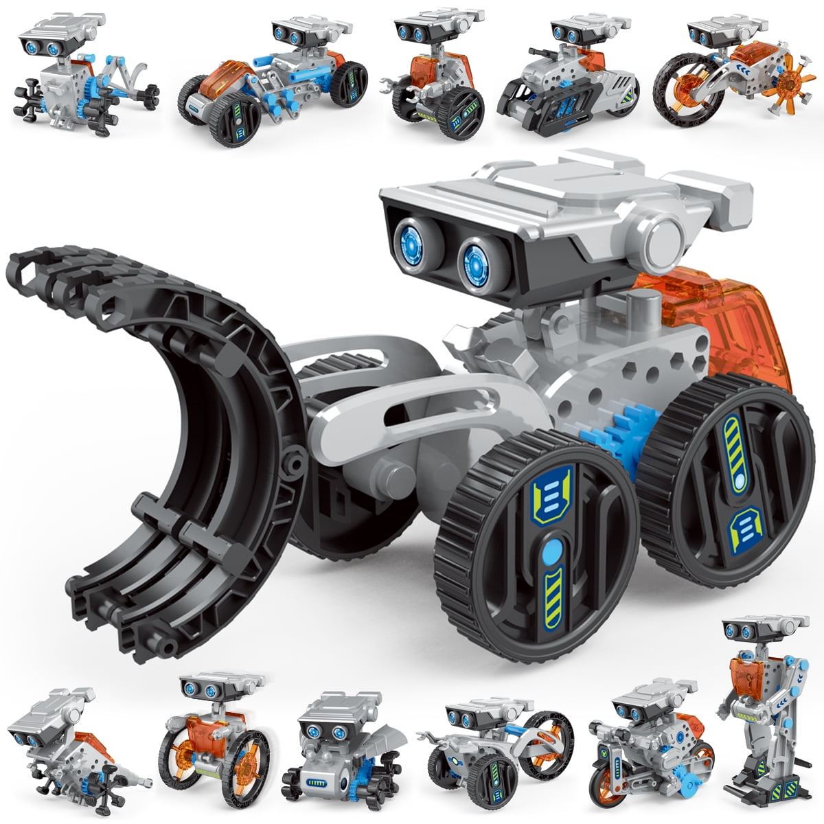12 in 1 Robot Architecture Education Kit STEM Gift for Boys Aged 3-13, DIY Science Robot Toys for Children and Teenagers' Birthday, 202 pieces