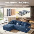 thumbnail image 3 of Aukfa 96" Cloud Sectional Couch, Modular L Shaped Boneless Sofa with Left Facing Chaise&2 Storage Pockets, Blue, 3 of 8