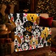 thumbnail image 3 of Playful Dog Breed Hearts Pattern, Playful Pet Portrait Pattern, Warm Flannel Blanket for Living Room and Bedroom, Dog Lovers Just Because Gift, Pet Lover Home Decor, 3 of 9