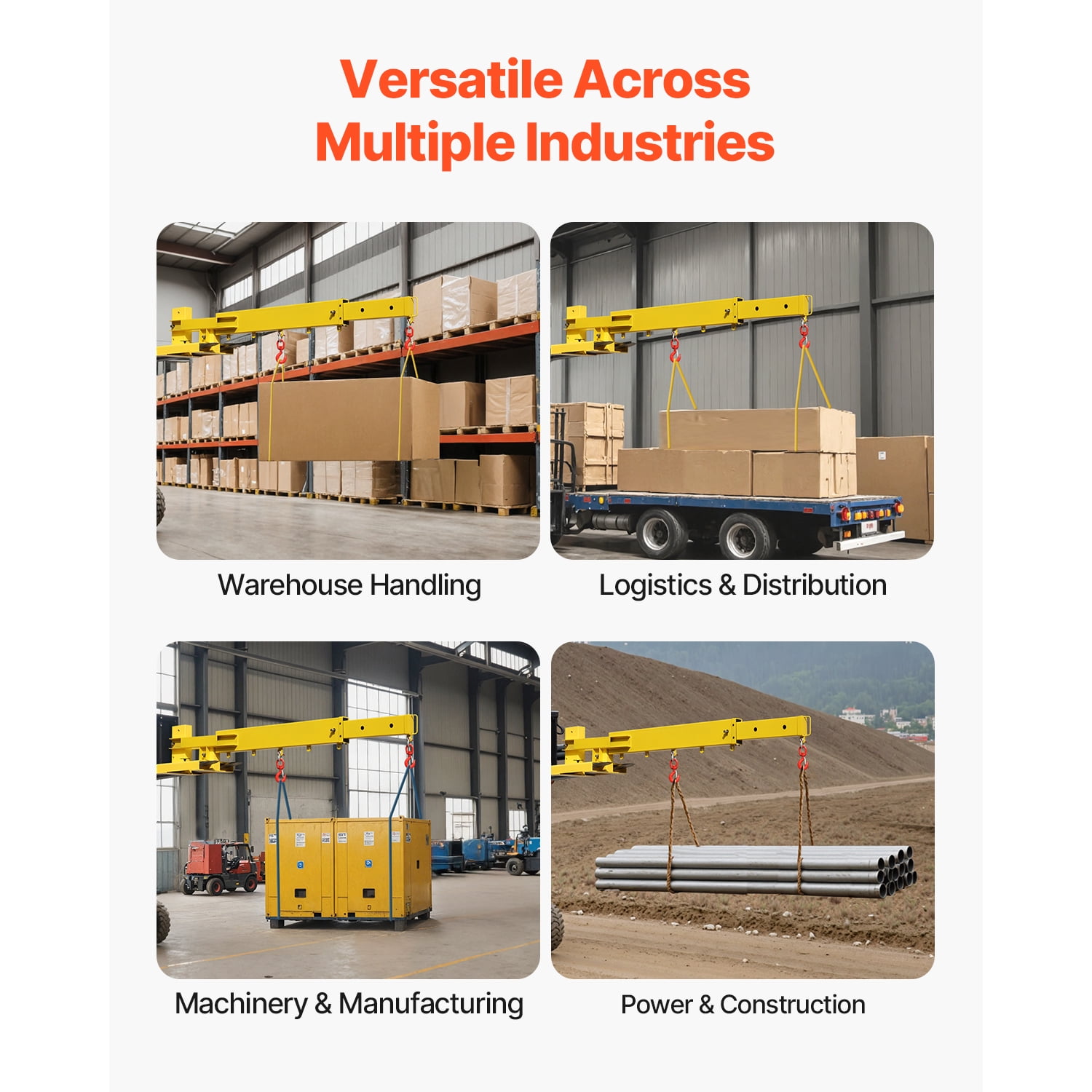 KFFKFF Mobile Forklift Crane, Load Limit of 6000lbs, Manually Adjustable Boom Reaches 56.1 inches, Equipped with Dual Hooks, Versatile Forklift Crane Extension for Warehouses