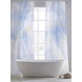 thumbnail image 6 of Sheer Curtains 84 Inches Long, Blue Ombre Marble Light Filtering Window Curtains for Living Room, Yellow Modern Geometric Abstract Art Rod Pocket Voile Sheer Curtain Drapes, 52"W x 84"L, 2 Panels, 6 of 8