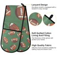 thumbnail image 2 of Yayeee Double Oven Mitt Kitchen Heat Resistant Baking 35" x7" Quilted Glove, Green American Footballs, 2 of 6