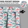 thumbnail image 5 of Kitchen Curtains 24 Inch Short - 3 Panel Set, Shark Whale Dolphin Ocean Theme, Rod Pocket Window Curtain, 100% Polyester for Nautical Farmhouse Kitchen, Easy Wash, 5 of 6