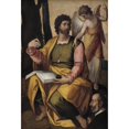 thumbnail image 3 of Perino Del Vaga 11x14 Black Modern Framed Museum Art Print Titled - Matthew the Evangelist with Benefactor (1515 - 1547), 3 of 5