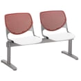 thumbnail image 5 of KFI Studios KOOL 2 Seat Reception Bench, White Seat, Coral Back, 5 of 5