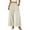 Beige, variant on Women's Contrast Stitch Wide Leg Pants, Elastic Drawstring Waist, Loose Casual Trousers with Pockets Brown M