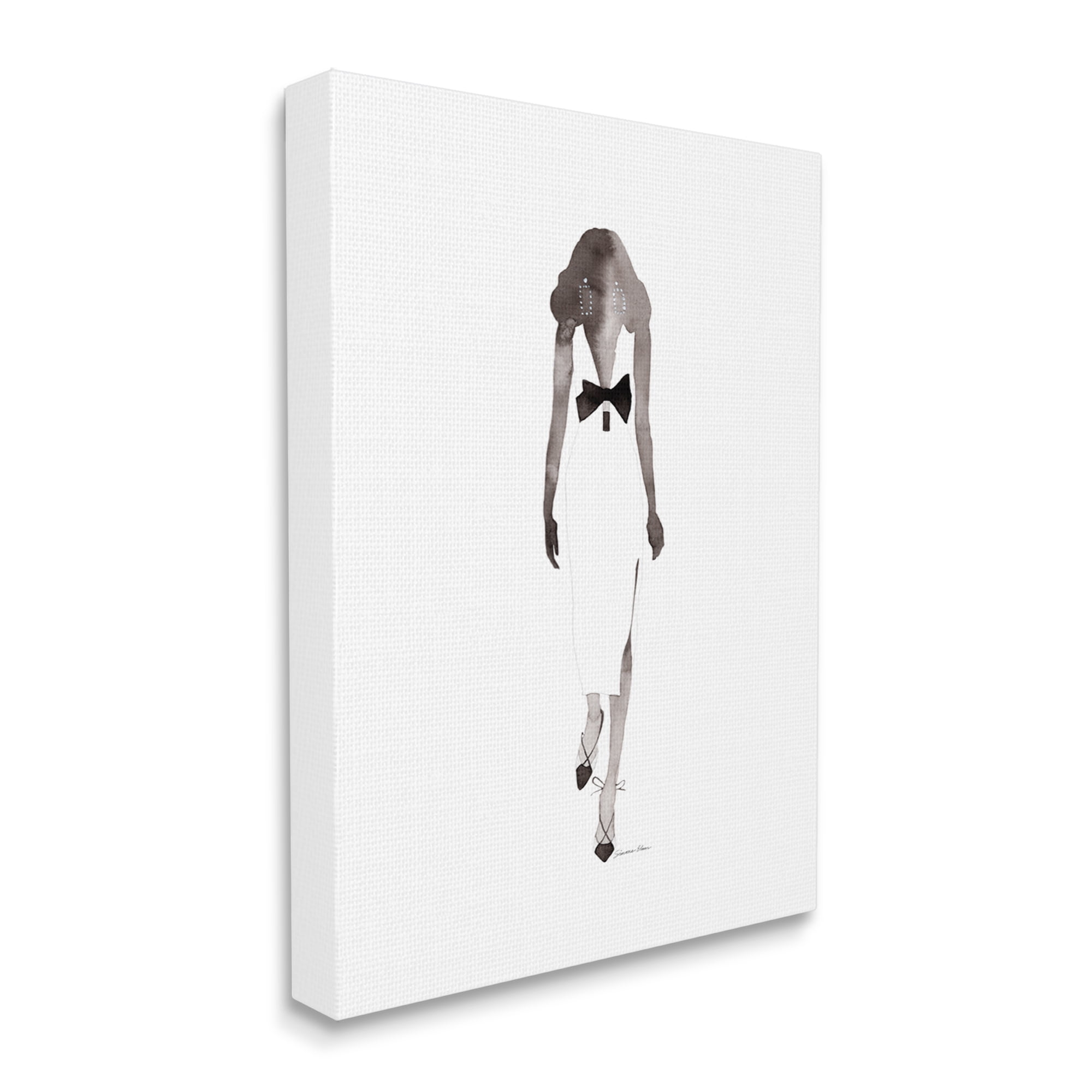 Stupell Industries Minimal Woman on White Beauty & Fashion Painting Gallery Wrapped Canvas Print Wall Art, 36 x 48