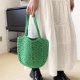 thumbnail image 2 of Bolsa De Hombro Bolsa de mano para mujer, Bolsa tipo cubo, Bolsa de mano de verano, Bolsa de mano tejido para playa, Bolsa de mano para mujer (verde) Sywqhk Para Estrenar, 2 of 5