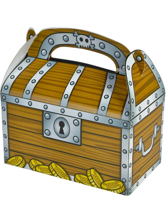 Rhode Island Novelty Set of 12 Child's Pirate Party Accessory Loot Bag Treasure Chest Candy Boxes