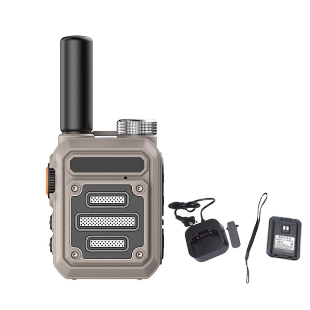 Mini walkie talkie perfecl dos vías portátil clip trasero Caqui