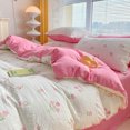 Romantic Rose Floral Bedding Set Tulip Duvet Cover and Pillowcase Flat