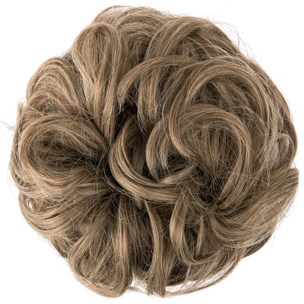 Xiao Hua Moño desordenado, pieza de cabello ondulado y rizado para mujeres, moño con banda elástica, coleteros, moño elástico y esponjoso, coleta, recogidos para mujeres, I