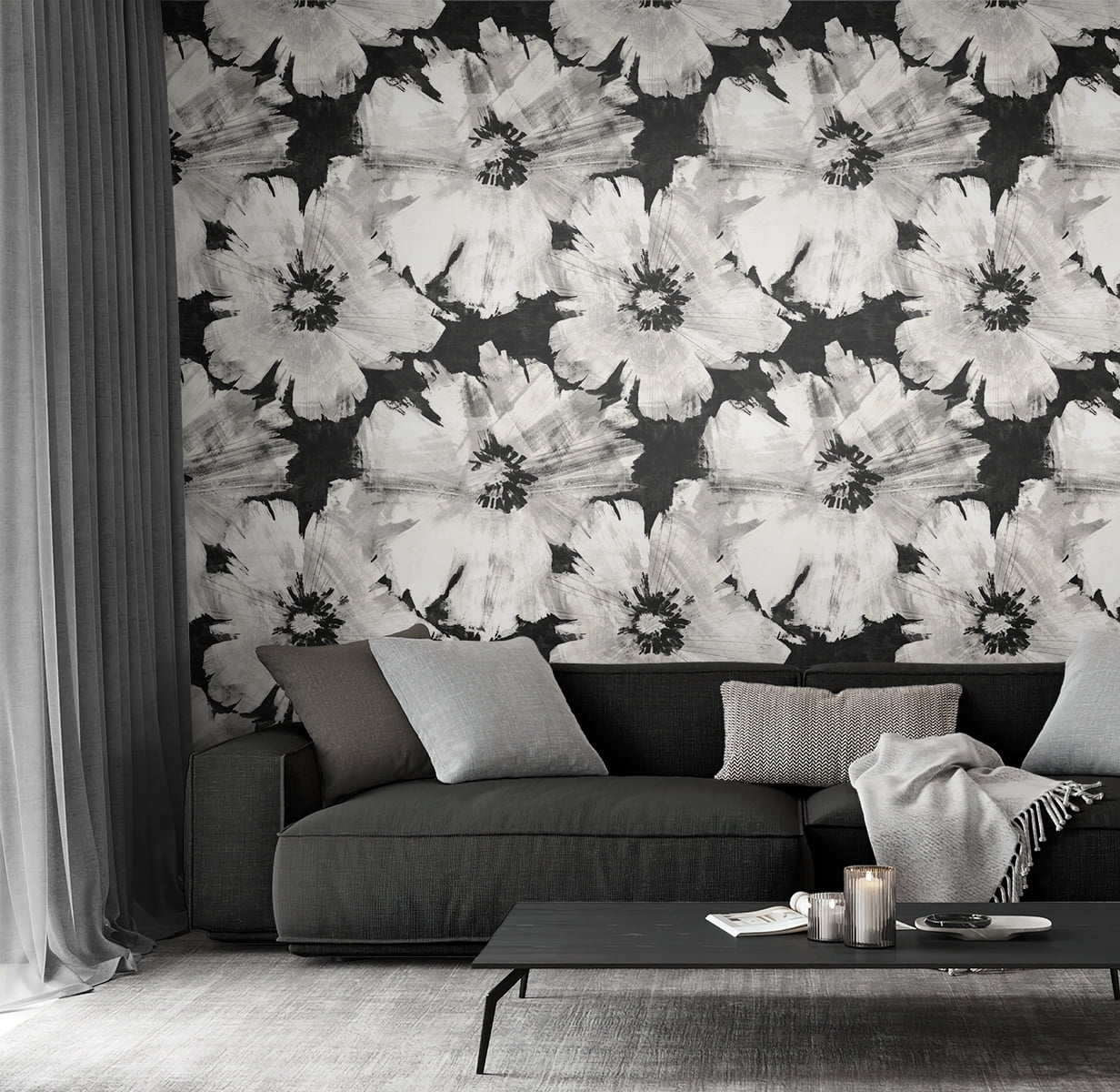 NextWall  Graphic Floral Peel and Stick Wallpaper - 27 in. W x 18 ft. L